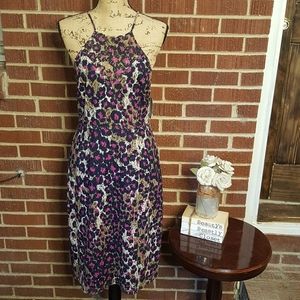 Trina Turk Karin Leopard Lace Halter Midi Dress 8